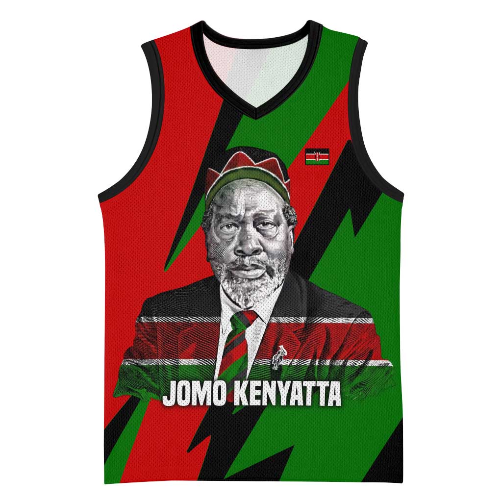 Jomo Kenyatta Basketball Jersey Patriotic Colors Design and Father of the Kenyan Nation Tribute - African Pride