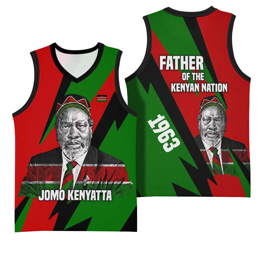 Jomo Kenyatta Basketball Jersey Patriotic Colors Design and Father of the Kenyan Nation Tribute - African Pride
