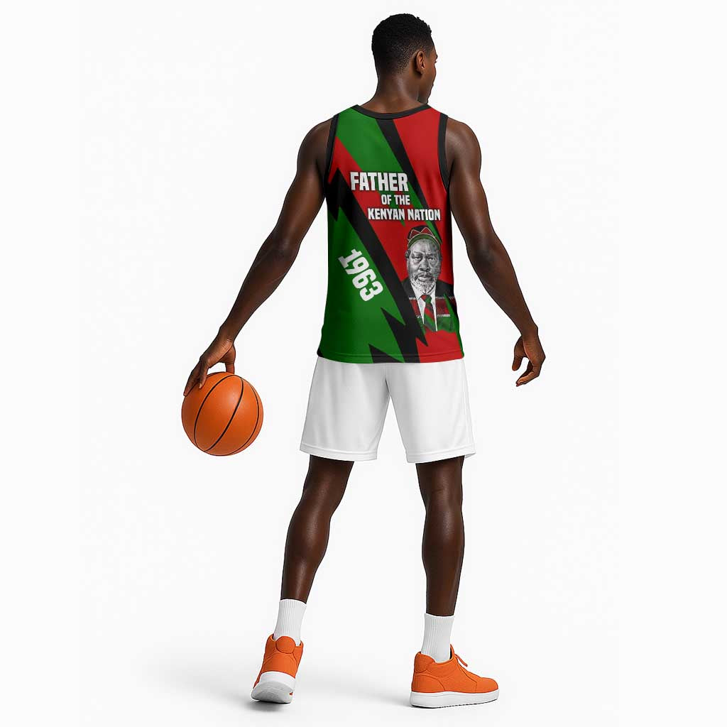 Jomo Kenyatta Basketball Jersey Patriotic Colors Design and Father of the Kenyan Nation Tribute - African Pride