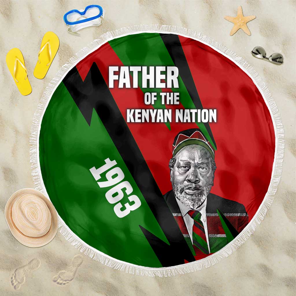 Jomo Kenyatta Beach Blanket Patriotic Colors Design and Father of the Kenyan Nation Tribute - African Pride