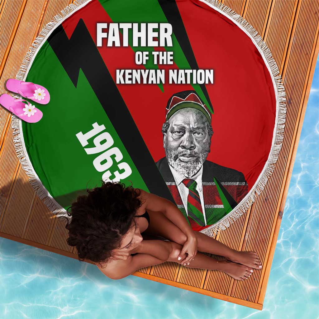 Jomo Kenyatta Beach Blanket Patriotic Colors Design and Father of the Kenyan Nation Tribute - African Pride