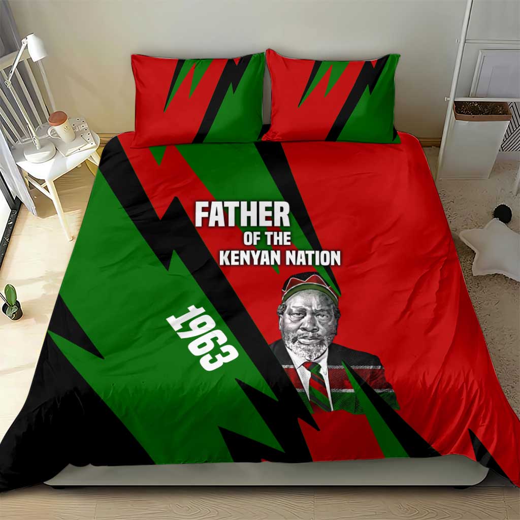Jomo Kenyatta Bedding Set Patriotic Colors Design and Father of the Kenyan Nation Tribute - African Pride