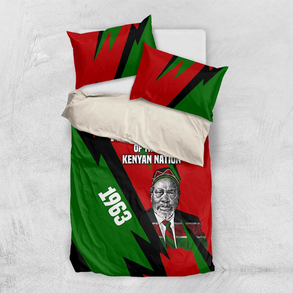 Jomo Kenyatta Bedding Set Patriotic Colors Design and Father of the Kenyan Nation Tribute - African Pride