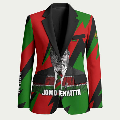 Jomo Kenyatta Blazer Patriotic Colors Design and Father of the Kenyan Nation Tribute - African Pride