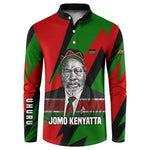 Jomo Kenyatta Button Sweatshirt Patriotic Colors Design and Father of the Kenyan Nation Tribute
