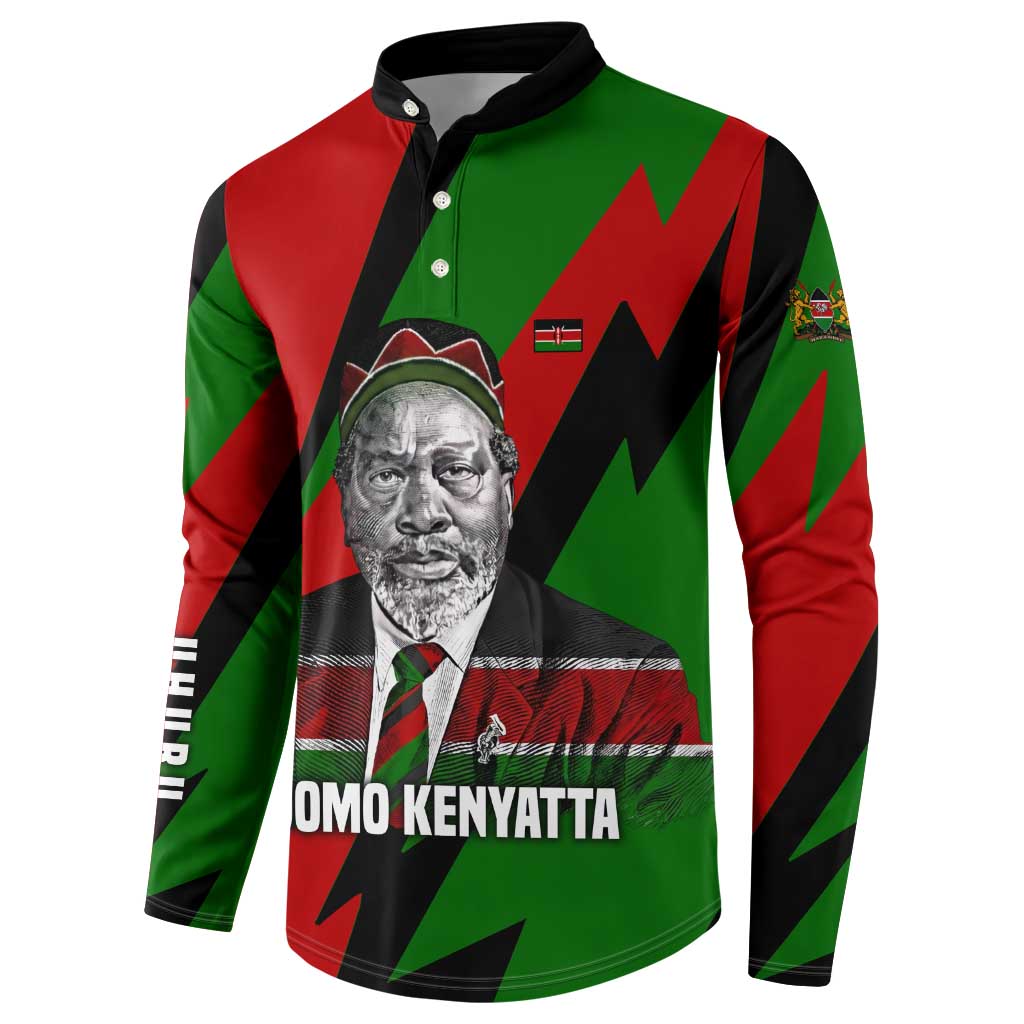 Jomo Kenyatta Button Sweatshirt Patriotic Colors Design and Father of the Kenyan Nation Tribute