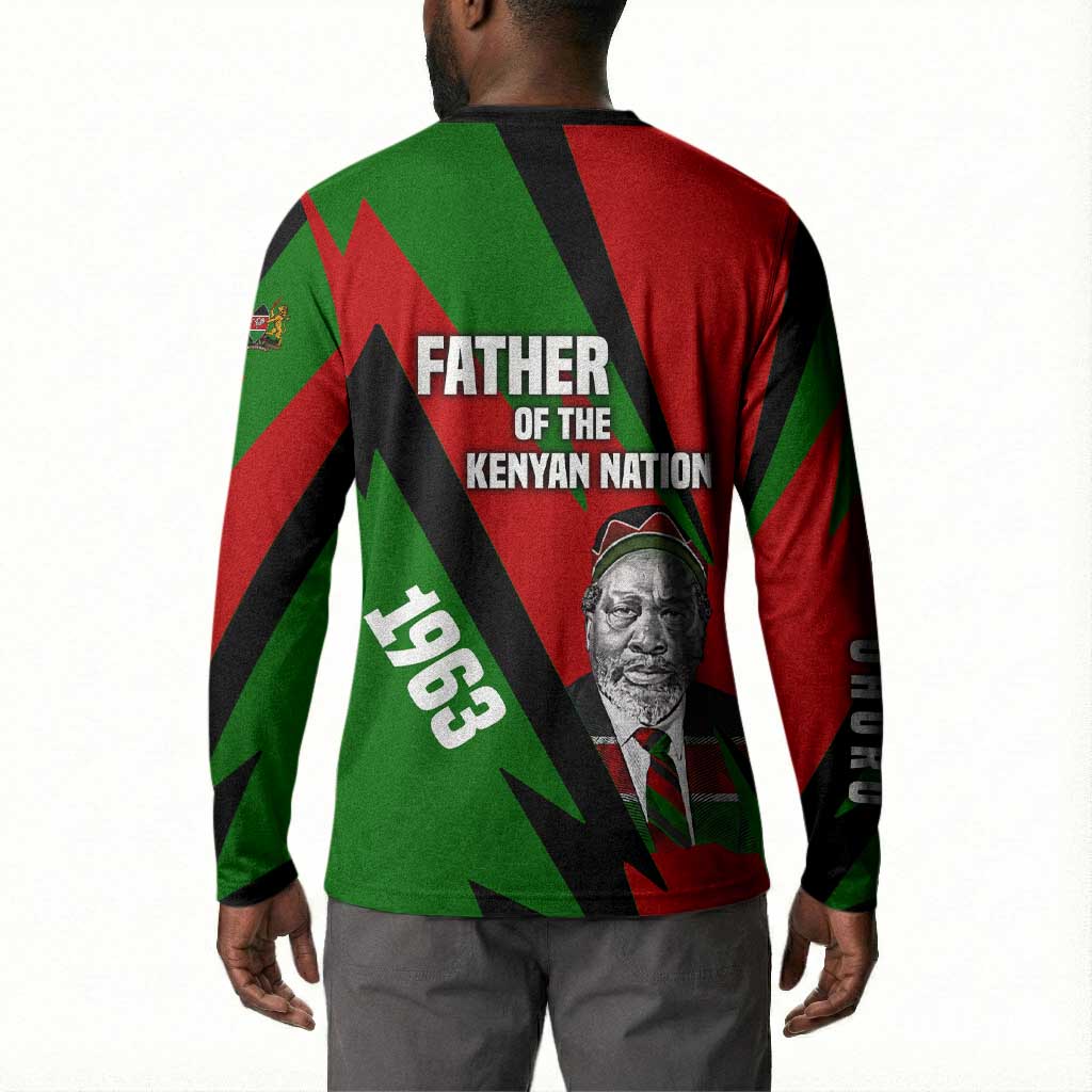 Jomo Kenyatta Button Sweatshirt Patriotic Colors Design and Father of the Kenyan Nation Tribute