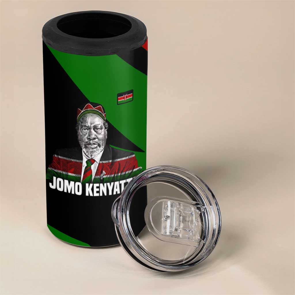 Jomo Kenyatta 4 in 1 Can Cooler Tumbler Patriotic Colors Design and Father of the Kenyan Nation Tribute - African Pride