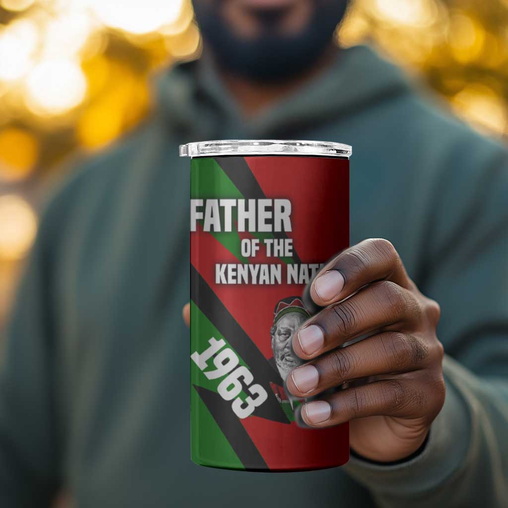 Jomo Kenyatta 4 in 1 Can Cooler Tumbler Patriotic Colors Design and Father of the Kenyan Nation Tribute - African Pride