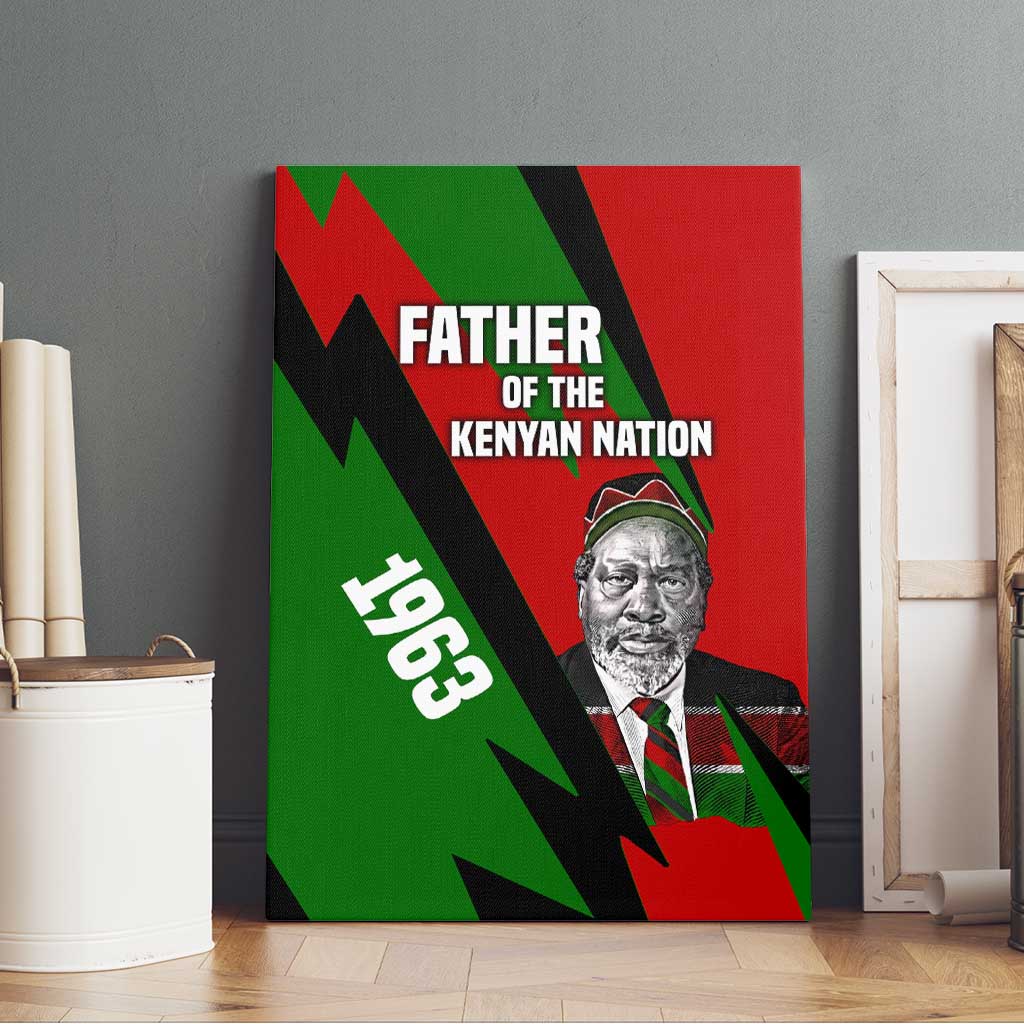 Jomo Kenyatta Canvas Wall Art Patriotic Colors Design and Father of the Kenyan Nation Tribute - African Pride