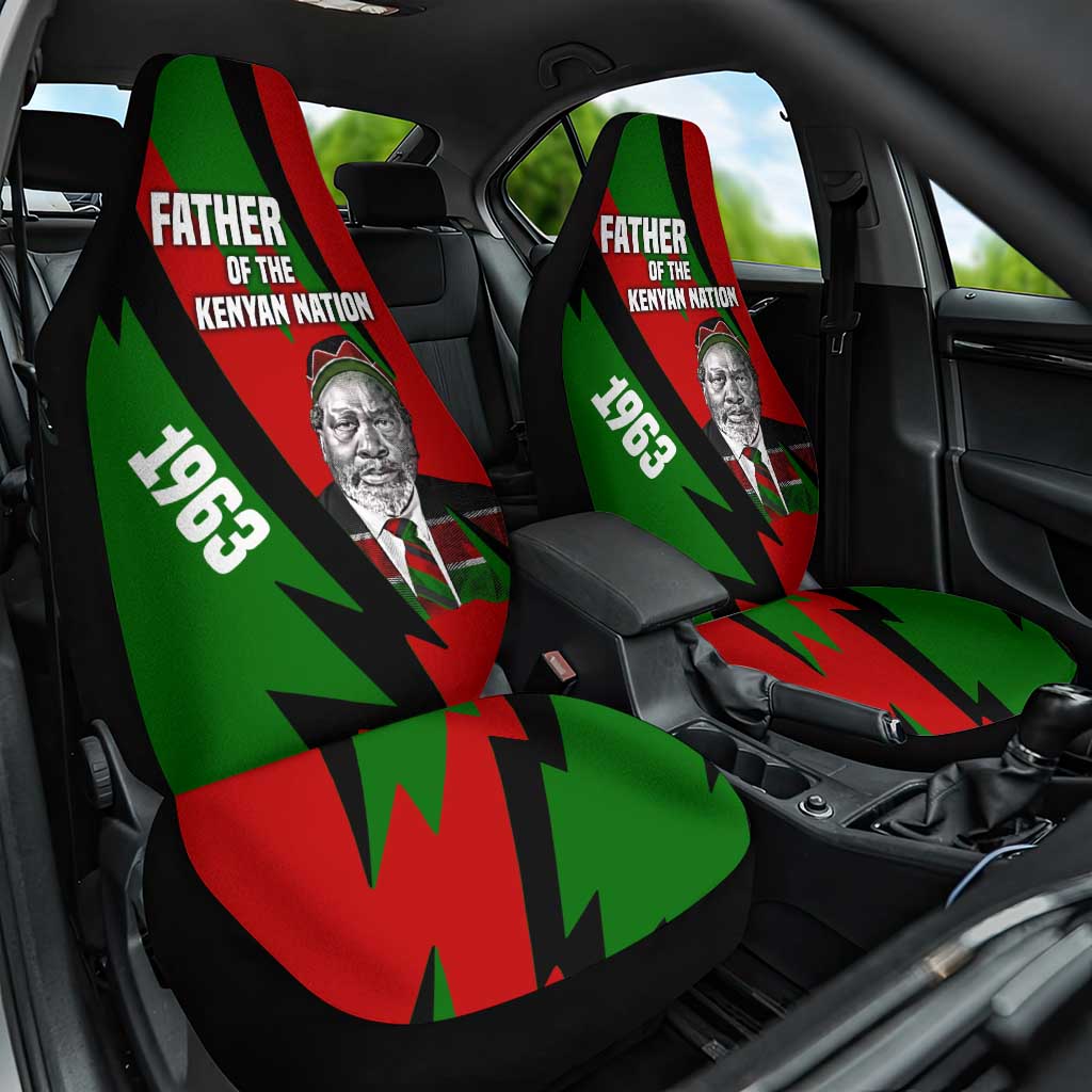 Jomo Kenyatta Car Seat Cover Patriotic Colors Design and Father of the Kenyan Nation Tribute - African Pride