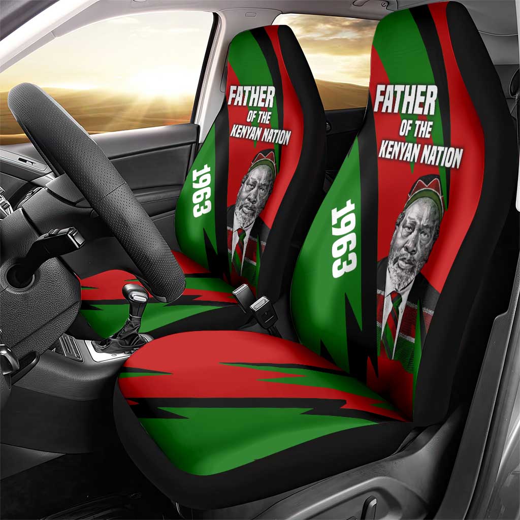Jomo Kenyatta Car Seat Cover Patriotic Colors Design and Father of the Kenyan Nation Tribute - African Pride