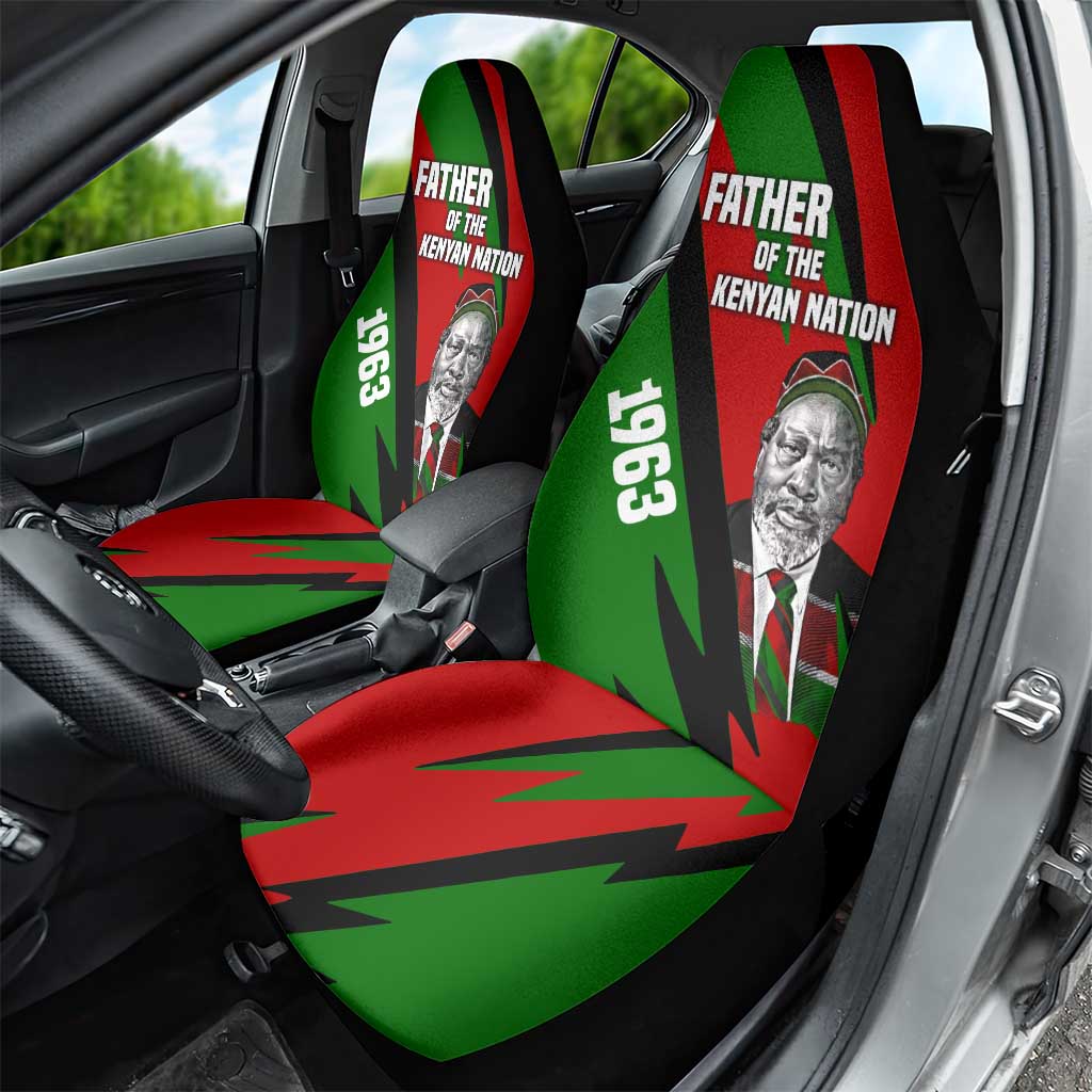 Jomo Kenyatta Car Seat Cover Patriotic Colors Design and Father of the Kenyan Nation Tribute - African Pride