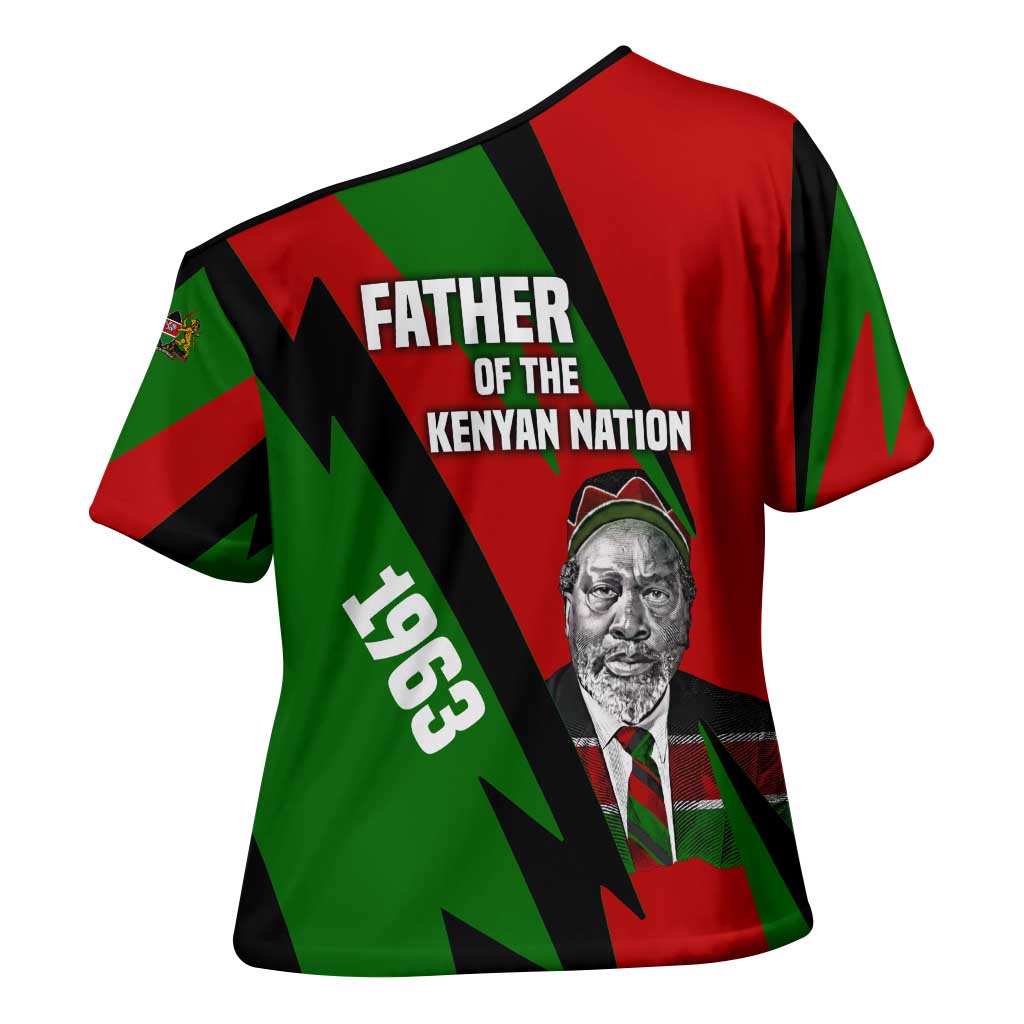 Jomo Kenyatta Cross Shoulder Shirt Patriotic Colors Design and Father of the Kenyan Nation Tribute - African Pride