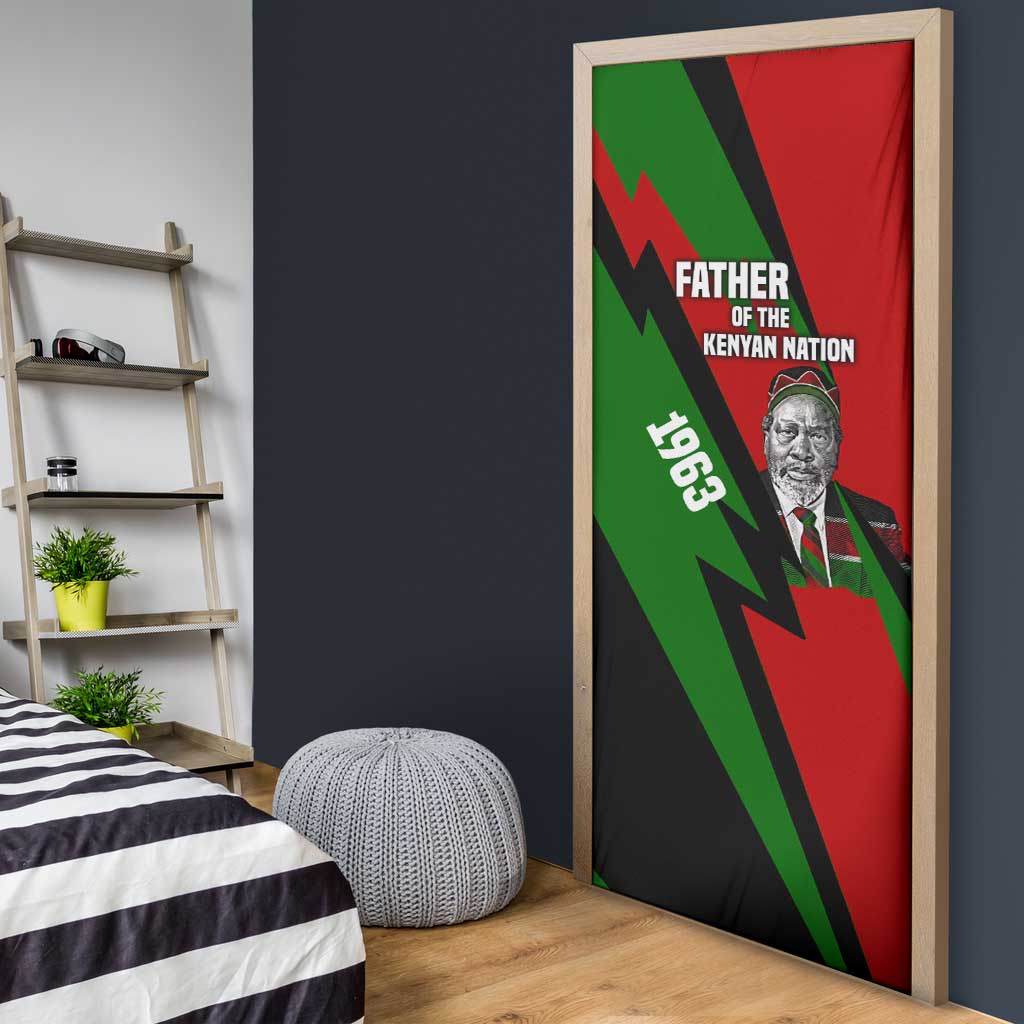 Jomo Kenyatta Door Cover Patriotic Colors Design and Father of the Kenyan Nation Tribute - African Pride