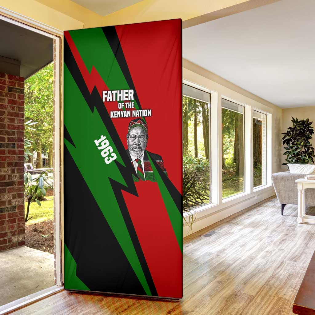 Jomo Kenyatta Door Cover Patriotic Colors Design and Father of the Kenyan Nation Tribute - African Pride