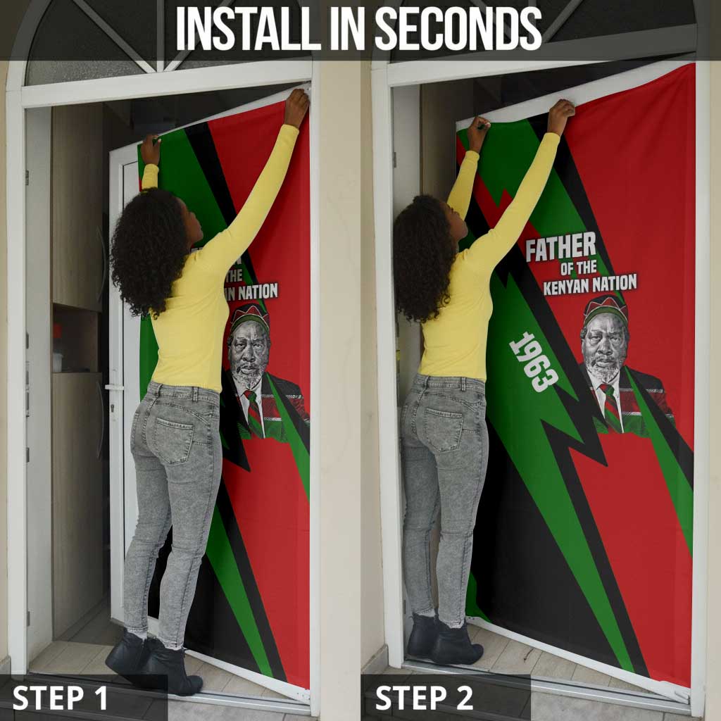 Jomo Kenyatta Door Cover Patriotic Colors Design and Father of the Kenyan Nation Tribute - African Pride