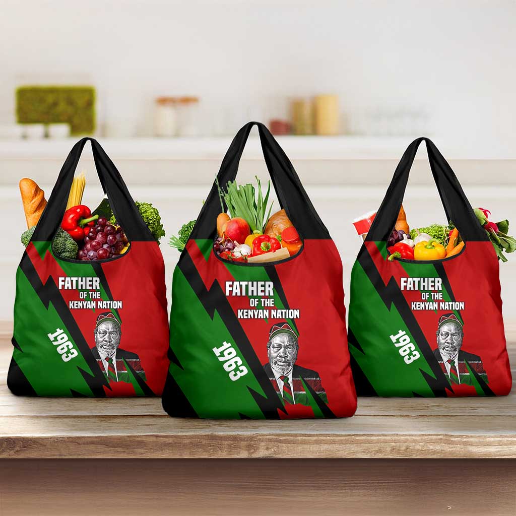 Jomo Kenyatta Grocery Bag Patriotic Colors Design and Father of the Kenyan Nation Tribute - African Pride