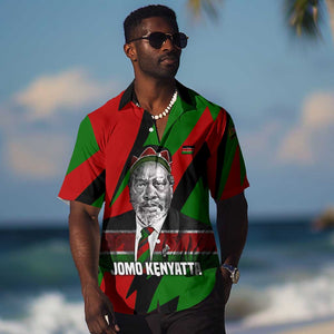 Jomo Kenyatta Hawaiian Shirt Patriotic Colors Design and Father of the Kenyan Nation Tribute - African Pride