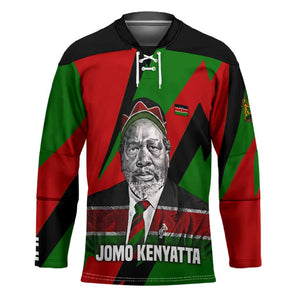 Jomo Kenyatta Hockey Jersey Patriotic Colors Design and Father of the Kenyan Nation Tribute - African Pride