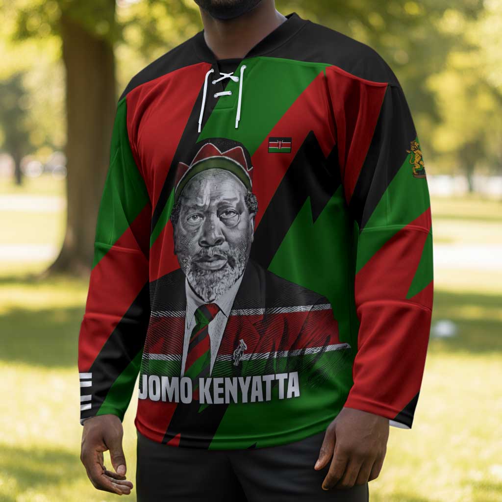 Jomo Kenyatta Hockey Jersey Patriotic Colors Design and Father of the Kenyan Nation Tribute - African Pride