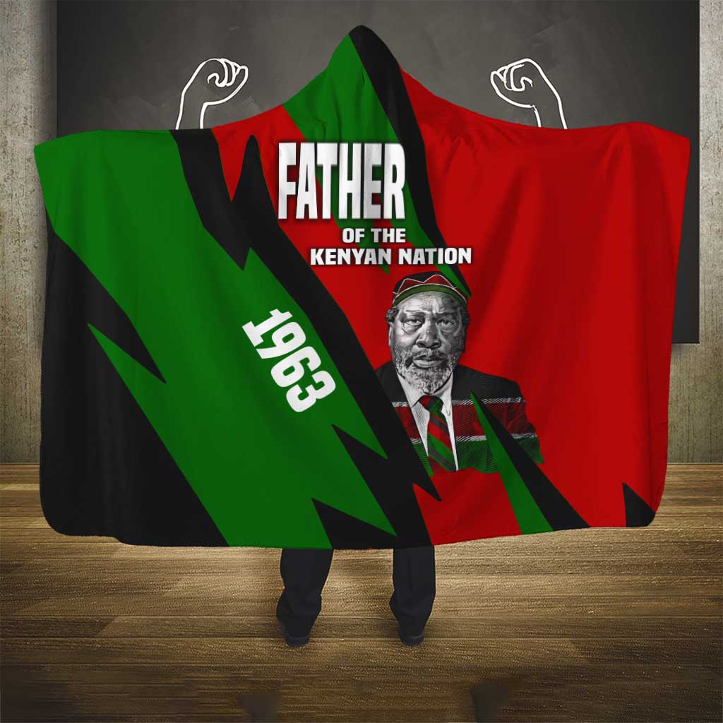 Jomo Kenyatta Hooded Blanket Patriotic Colors Design and Father of the Kenyan Nation Tribute - African Pride