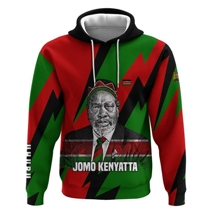 Jomo Kenyatta Hoodie Patriotic Colors Design and Father of the Kenyan Nation Tribute - African Pride