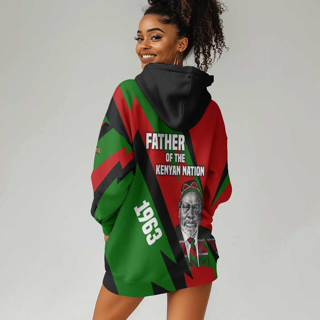 Jomo Kenyatta Hoodie Dress Patriotic Colors Design and Father of the Kenyan Nation Tribute - African Pride