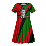Jomo Kenyatta Kid Short Sleeve Dress Patriotic Colors Design and Father of the Kenyan Nation Tribute - African Pride