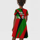 Jomo Kenyatta Kid Short Sleeve Dress Patriotic Colors Design and Father of the Kenyan Nation Tribute - African Pride