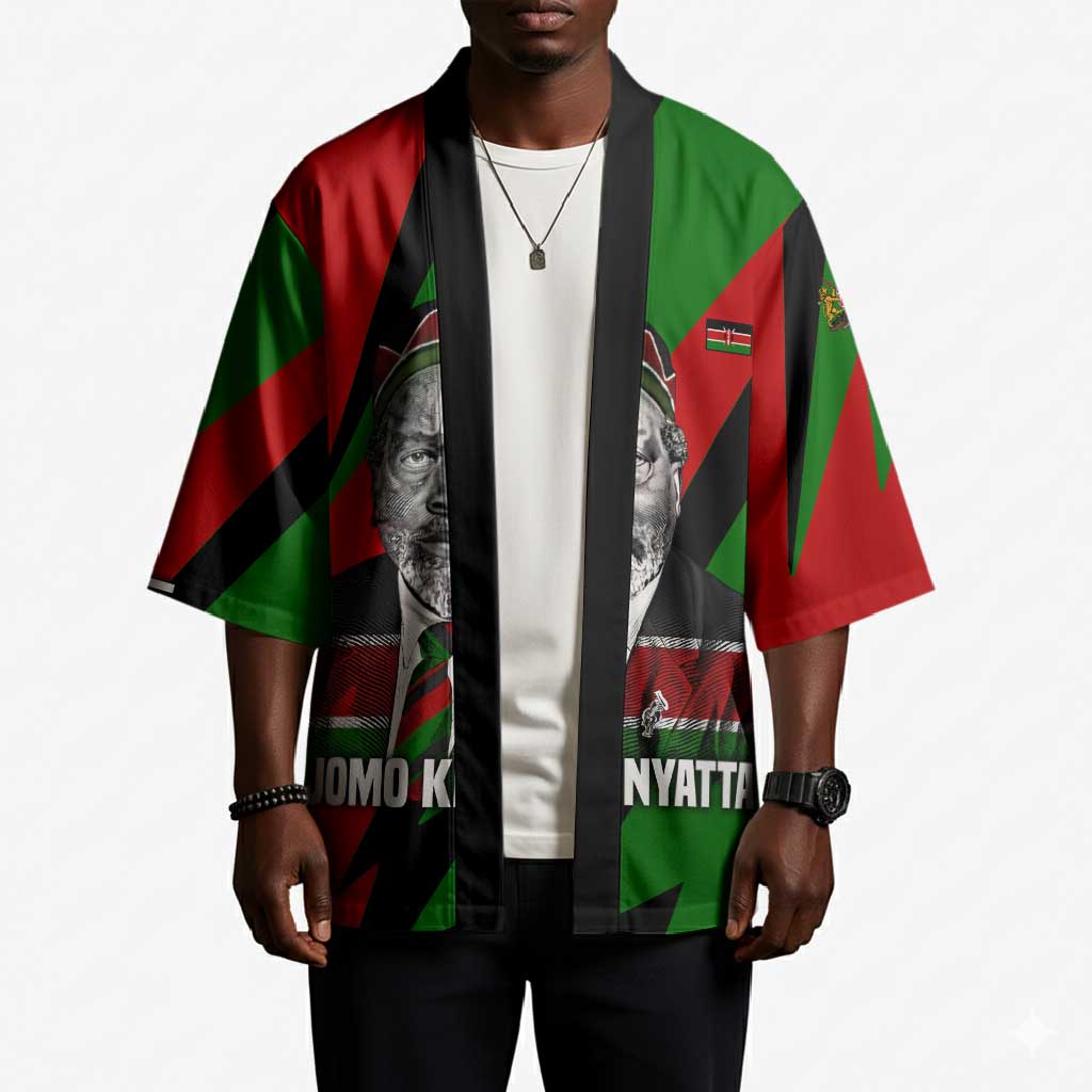 Jomo Kenyatta Kimono Patriotic Colors Design and Father of the Kenyan Nation Tribute - African Pride