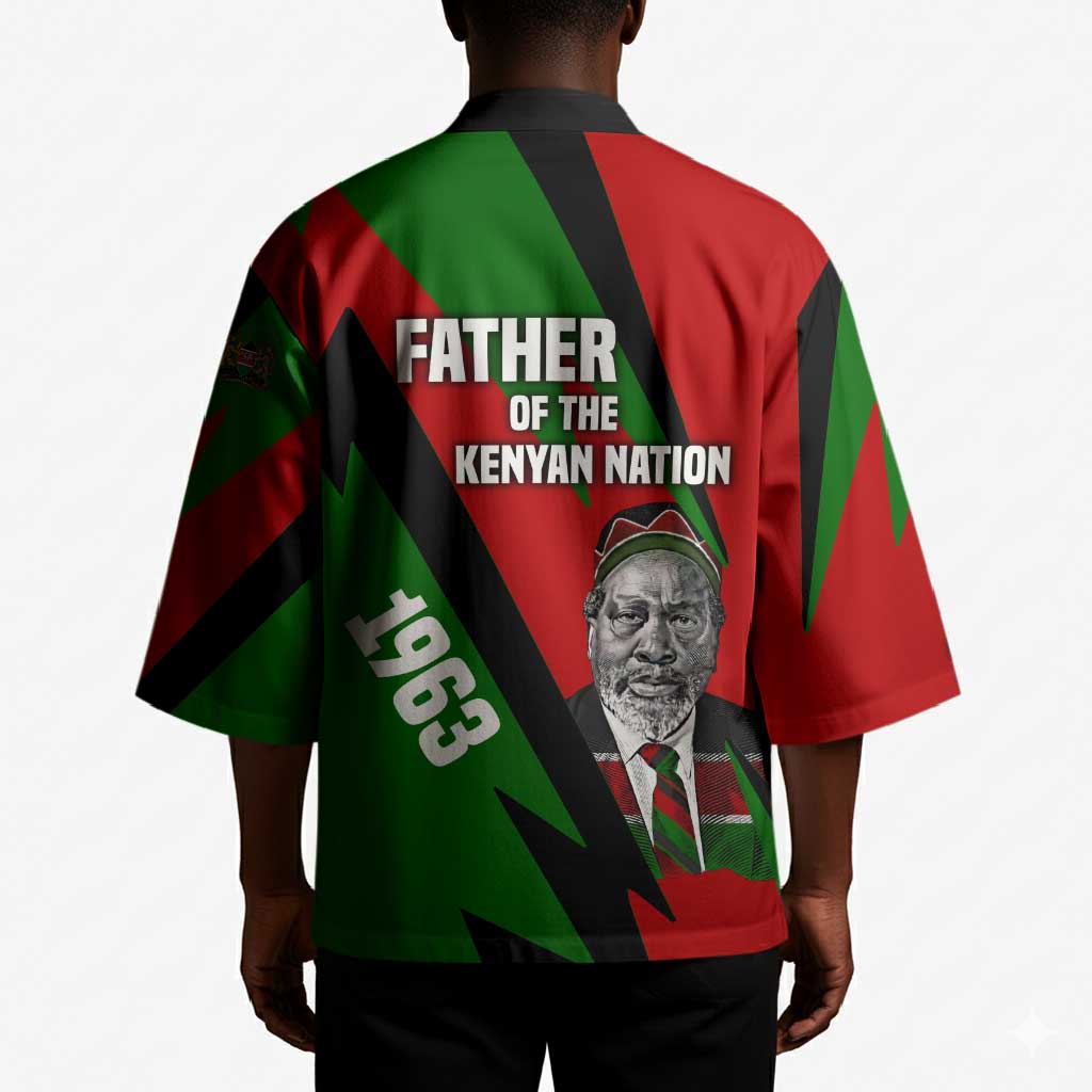 Jomo Kenyatta Kimono Patriotic Colors Design and Father of the Kenyan Nation Tribute - African Pride