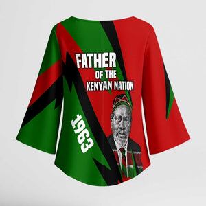 Jomo Kenyatta Kimono Sleeve Blouse Patriotic Colors Design and Father of the Kenyan Nation Tribute - African Pride