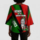 Jomo Kenyatta Kimono Sleeve Blouse Patriotic Colors Design and Father of the Kenyan Nation Tribute - African Pride