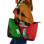 Jomo Kenyatta Leather Tote Bag Patriotic Colors Design and Father of the Kenyan Nation Tribute - African Pride