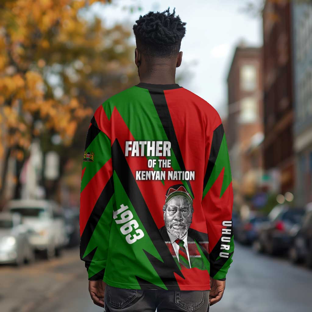 Jomo Kenyatta Long Sleeve Shirt Patriotic Colors Design and Father of the Kenyan Nation Tribute - African Pride