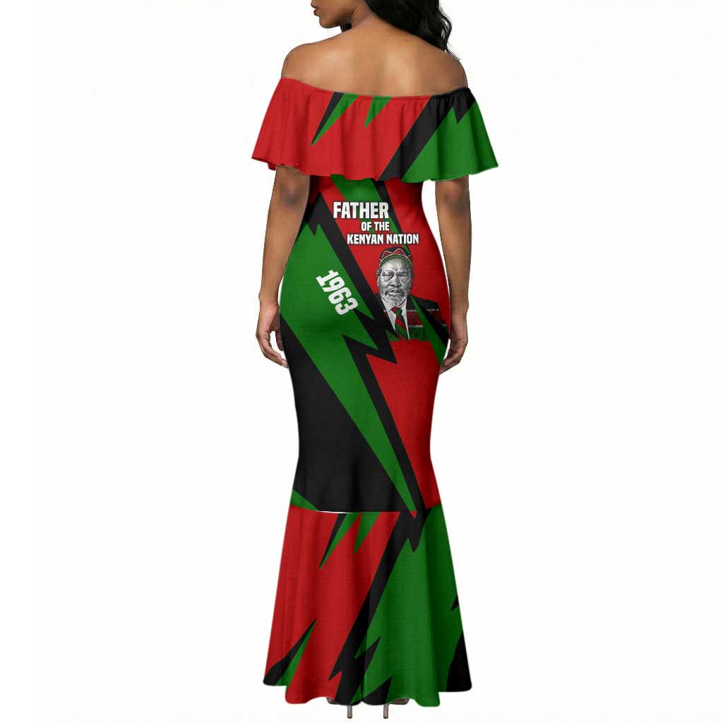 Jomo Kenyatta Mermaid Dress Patriotic Colors Design and Father of the Kenyan Nation Tribute - African Pride