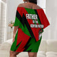Jomo Kenyatta Off Shoulder Short Dress Patriotic Colors Design and Father of the Kenyan Nation Tribute - African Pride