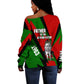 Jomo Kenyatta Off Shoulder Sweater Patriotic Colors Design and Father of the Kenyan Nation Tribute - African Pride