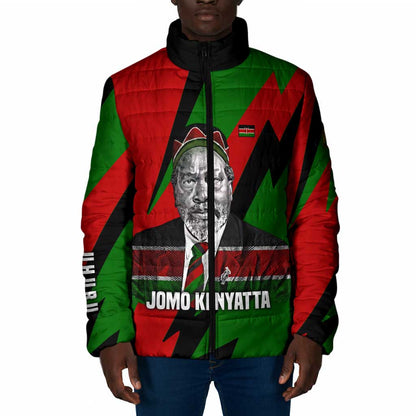 Jomo Kenyatta Padded Jacket Patriotic Colors Design and Father of the Kenyan Nation Tribute - African Pride