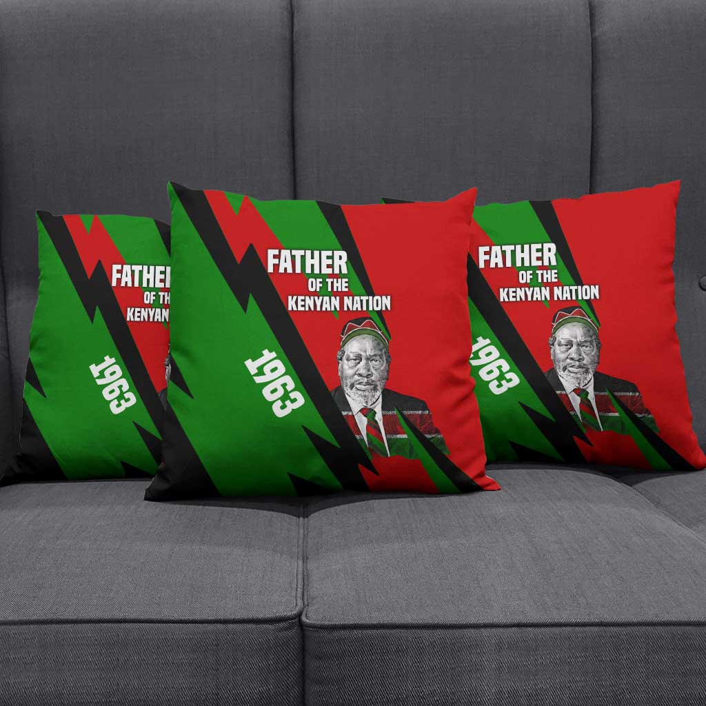 Jomo Kenyatta Pillow Cover Patriotic Colors Design and Father of the Kenyan Nation Tribute - African Pride