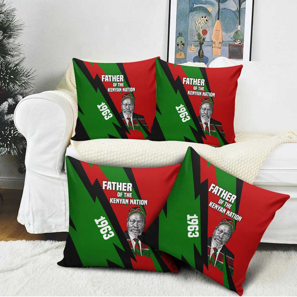 Jomo Kenyatta Pillow Cover Patriotic Colors Design and Father of the Kenyan Nation Tribute - African Pride