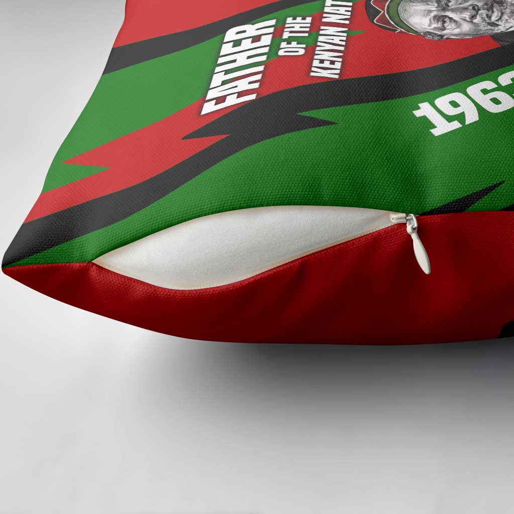 Jomo Kenyatta Pillow Cover Patriotic Colors Design and Father of the Kenyan Nation Tribute - African Pride
