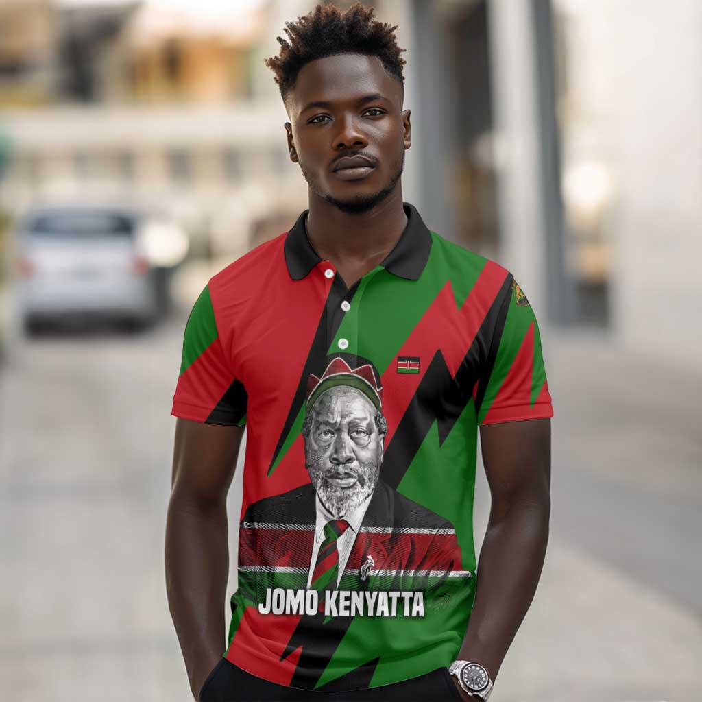 Jomo Kenyatta Polo Shirt Patriotic Colors Design and Father of the Kenyan Nation Tribute - African Pride