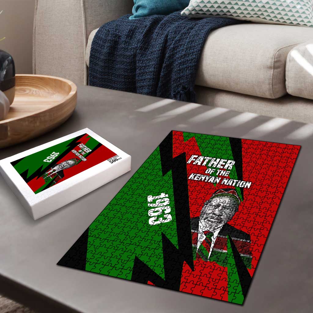 Jomo Kenyatta Puzzle Patriotic Colors Design and Father of the Kenyan Nation Tribute - African Pride