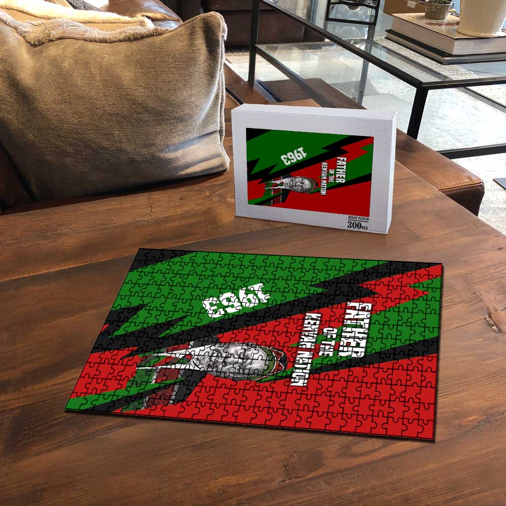 Jomo Kenyatta Puzzle Patriotic Colors Design and Father of the Kenyan Nation Tribute - African Pride