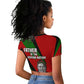 Jomo Kenyatta Raglan Cropped T shirt Patriotic Colors Design and Father of the Kenyan Nation Tribute - African Pride
