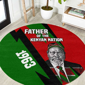 Jomo Kenyatta Round Carpet Patriotic Colors Design and Father of the Kenyan Nation Tribute - African Pride