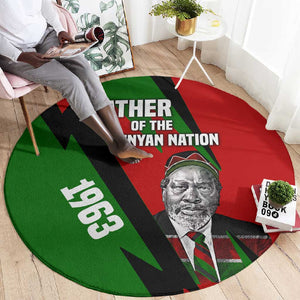 Jomo Kenyatta Round Carpet Patriotic Colors Design and Father of the Kenyan Nation Tribute - African Pride