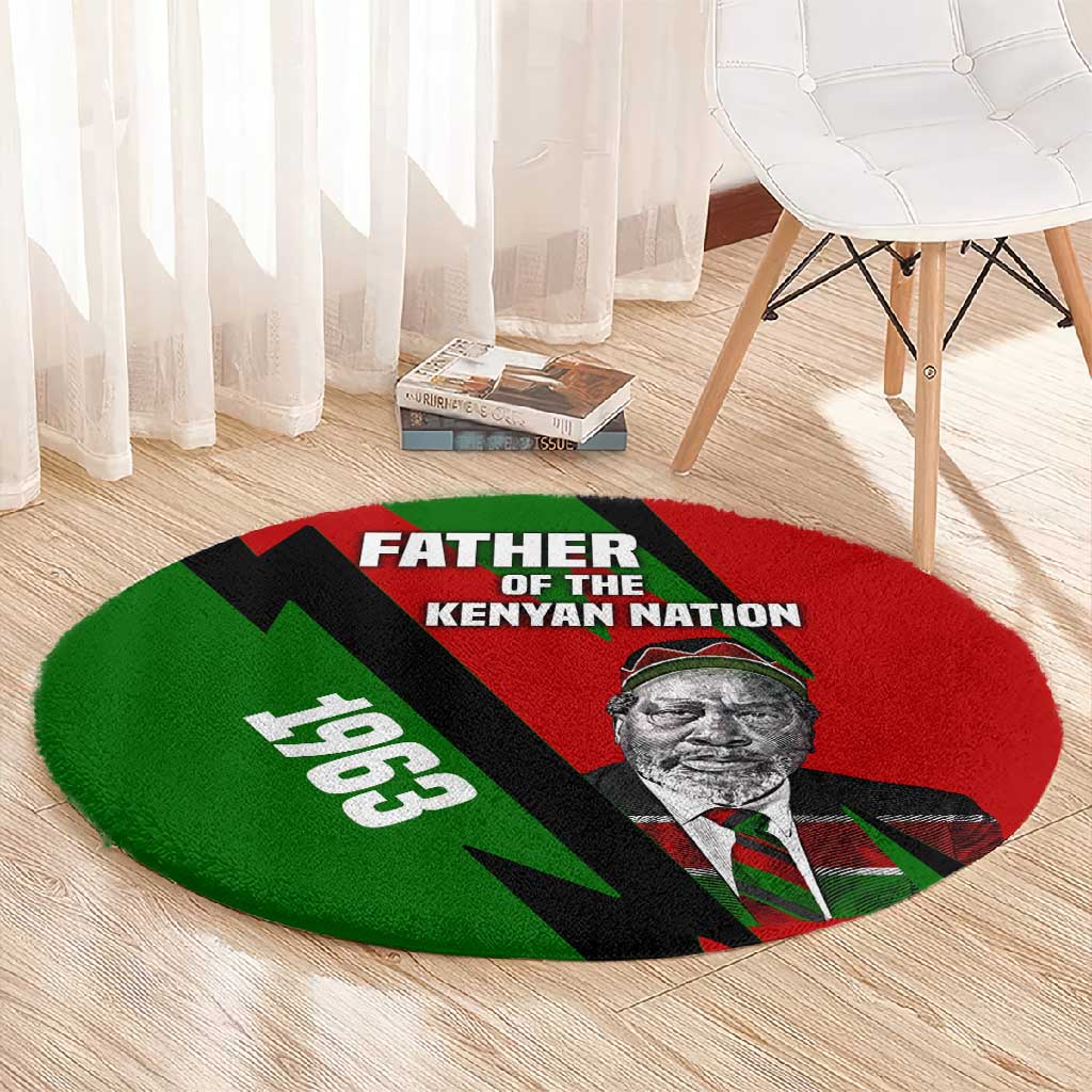 Jomo Kenyatta Round Carpet Patriotic Colors Design and Father of the Kenyan Nation Tribute - African Pride